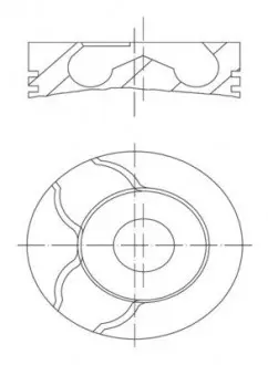 Поршень з кільцями RENAULT 76,50 K9K802 2008- (Mahle) MAHLE KNECHT 021 PI 00122 002