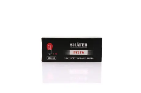 Лампа накалювання 24V 21W PY21W BA15S AMBER (картонна упаковка по 10шт) SHAFER SL2233