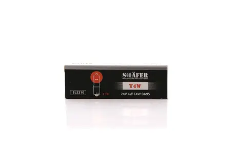 Лампа накалювання 24V 4W T4W BA9S (картонна упаковка по 10шт) SHAFER SL2210
