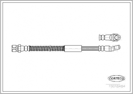 Шланг гальмівний ВАЗ 2121 передній (L=426 мм) (вир-во) CORTECO 19018484 (фото 1)