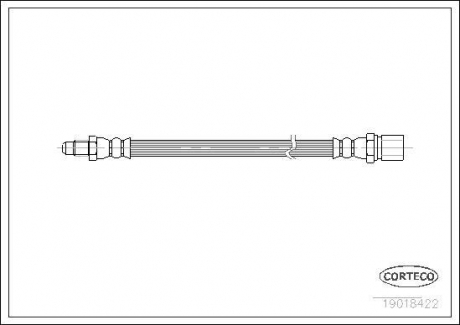 Шланг гальмівний ВАЗ 2101 задній (L=254) (вир-во) CORTECO 19018422 (фото 1)