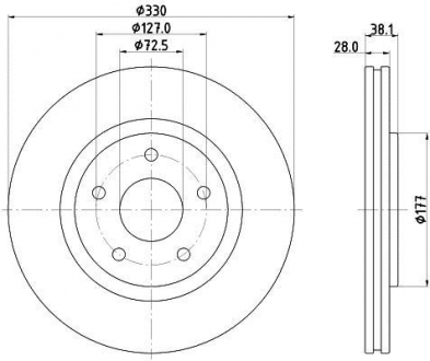 Тормозной диск HELLA 8DD355123-151 (фото 1)