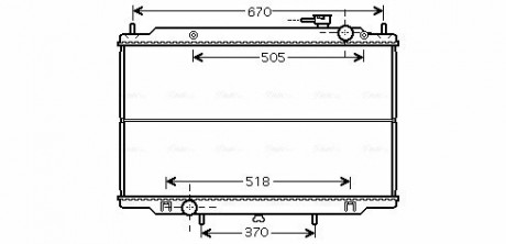 Радіатор охолодження NISSAN PICKUP D22-NP300 98+ (AVA) AVA COOLING DN2266 (фото 1)