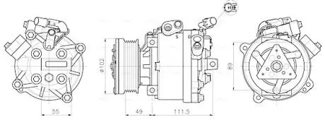 Компресор кондиціонера MITSUBISHI ASX/ LANCER (2007)- (AVA) AVA COOLING MTAK294