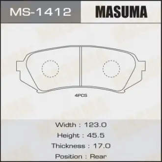 Колодка тормозная задн TOYOTA LAND_CRUISER 200 Masuma MS1412