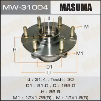Ступица колеса передн MITSUBISHI PAJERO / V87W, V97W Masuma MW31004 (фото 1)