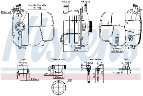 Бачок розширювальний з кришкою OPEL ASTRA (2004) NISSENS 996305