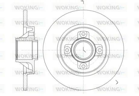 Диск гальмівний задній (Remsa) PSA Berlingo Partner II / C4 Picasso / 308 3008 5008 Woking D61058.00