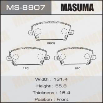 Колодки тормозные передн HONDA CIVIC IX Masuma MS8907 (фото 1)