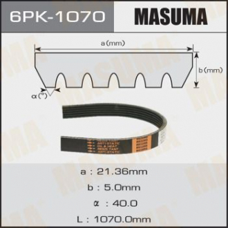 Ремень поликлиновой 6PK-1070 Masuma 6PK1070