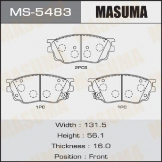 Колодки гальмівні (MS-5483) Masuma MS5483