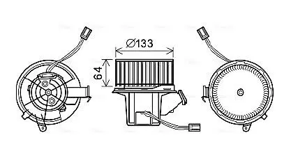 Вентилятор отопителя салона MB C204 E212 AVA COOLING MS8628