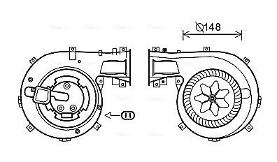 Вентилятор отопителя салона Opel Vectra C 02> clima AVA COOLING OL8618