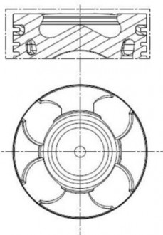 Поршень з кільцями RENAULT 70,00 1.3 D Multijet 199 A3.000,263 A2.000 (Mahle) MAHLE KNECHT 011 PI 00100 001