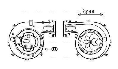 Вентилятор отопителя салона Opel Vectra C manAC AVA COOLING OL8630