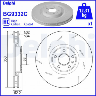 Гальмівний диск Delphi BG9332C (фото 1)