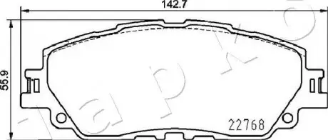 Колодки тормозные передние Toyota Camry 2.5 Hybrid (17 -), RAV 4 (18 -)/Lexus ES Japko 502026