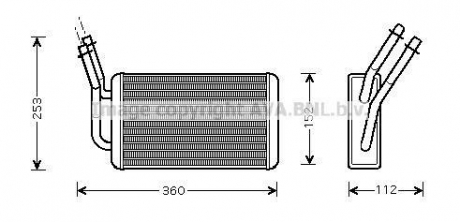 Радиатор отопителя салона Ford Tranzit 00>06 AVA COOLING FD6316 (фото 1)