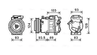 Компресор кондиціонера HYUNDAI I30/ KIA CEED (2007) (AVA) AVA COOLING HYAK238 (фото 1)