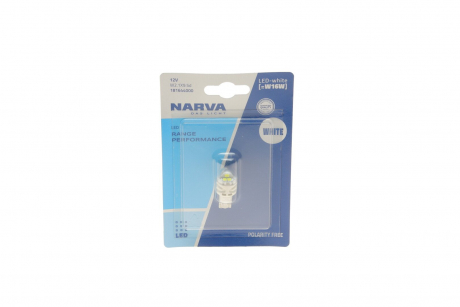 Лампа світлодіодна W16W white LED Range Performance 1,8W W2.1x9.5d (вир-во) NARVA 181644000 (фото 1)