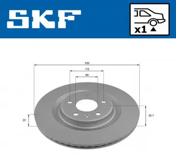 Гальмівний диск вентильований SKF VKBD 90243 V1