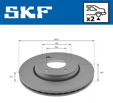Гальмівний диск вентильований SKF VKBD 90042 V2 (фото 1)
