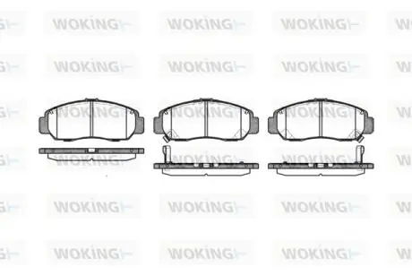 Колодки гальмівні диск. перед. (Remsa) Honda Civic 00> 05> 12> / Hyundai Matrix 01>, Santa fe 2,7i 01> / Nissan X-trail 2,5i 01> (P6473.12) Woking P647312