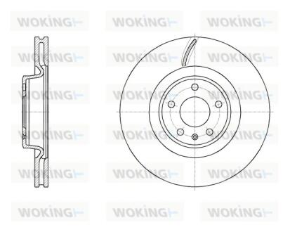 Диск тормозной передний (Remsa) Audi A4 A5 17>, A6 A7 18>, Q5 17> Woking D6197010