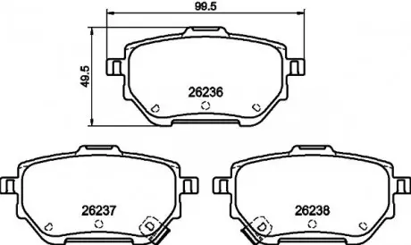 Гальмівні колодки TOYOTA Corolla E21 "F "19>> NISSHINBO NP1141 (фото 1)