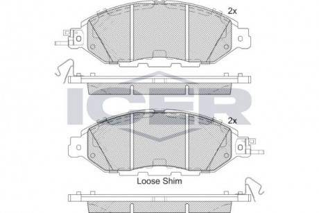 Комплект тормозных колодок ICER 182234