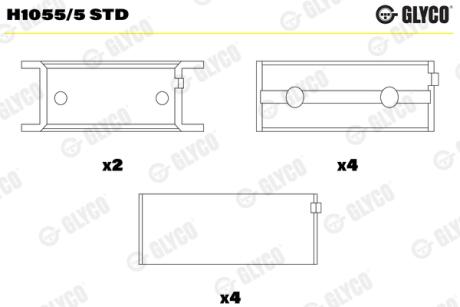 Вкладыш подшипника Glyco H1055/5 STD