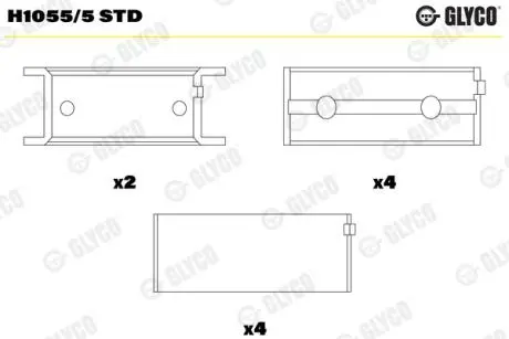 Вкладыш подшипника Glyco H1055/5 STD