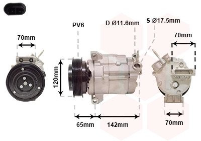 Компресор кондиціонера CHEVROLET CAPTIVA 4/11 > 14 Van Wezel 0800K063