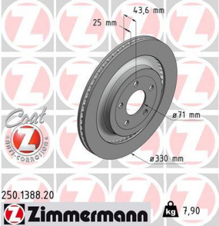 Диск гальмівний ZIMMERMANN 250.1388.20