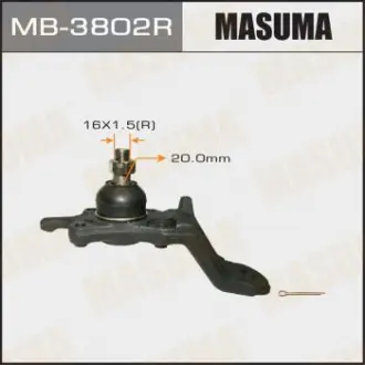 Опора шаровая передн нижн TOYOTA LAND CRUISER PRADO, 4RUNNER, HILUX SURF KZN185, Masuma MB3802R