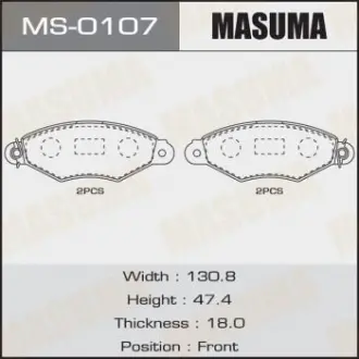 Колодки гальмівні (MS-0107) Masuma MS0107