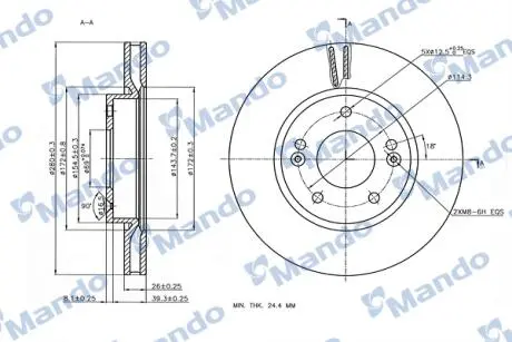 Диск тормозной MANDO MBC030262
