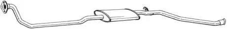 Глушник, алюм. сталь, середня частина PEUGEOT PARTNER 96-00 (293-111) BOSAL 293111