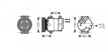 Компресор кондиціонера NISSAN/RENAULT (AVA) AVA COOLING RTAK103 (фото 1)