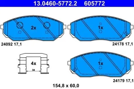 Комплект тормозных колодок ATE 13046057722