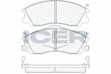 Комплект тормозных колодок ICER 181539 (фото 1)