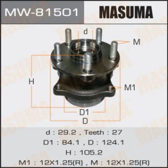 Ступица колеса задн FORESTER/ S12 (with ABS) Masuma MW81501