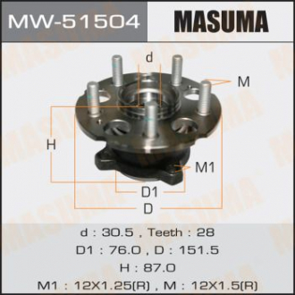 Ступица колеса задн CR-V/ RE4 (with ABS) Masuma MW51504