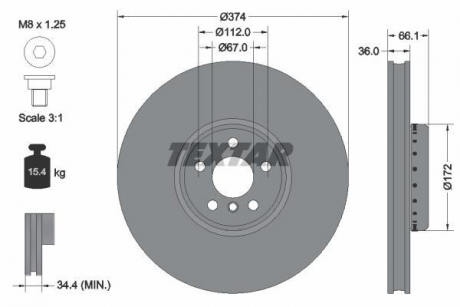 Тормозной диск TEXTAR 92290225