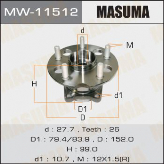 Ступица колеса задн RAV4/ ACA21L Masuma MW11512