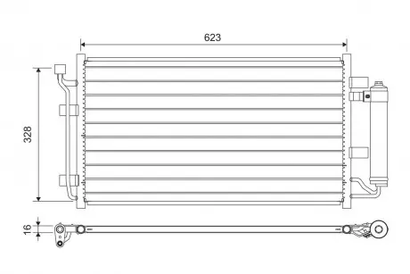 Радіатор кондиціонера LEAF Electric 10-17 Valeo 822646