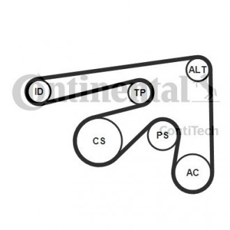 Комплект поліклиновий (ремінь+ролики) Contitech 7PK2061 K1 (фото 1)