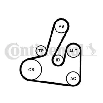 Комплект (ремінь+ролики) Contitech 6PK1705K2