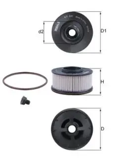 Фільтр паливний HYUNDAI/KIA Santa Fe/Sorento \&#039;\&#039;2.0-2.2 CRDI \&#039;\&#039;15-21 MAHLE KNECHT KX591D (фото 1)