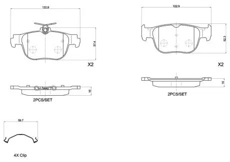 Гальмівні колодки дискові BREMBO P85 189